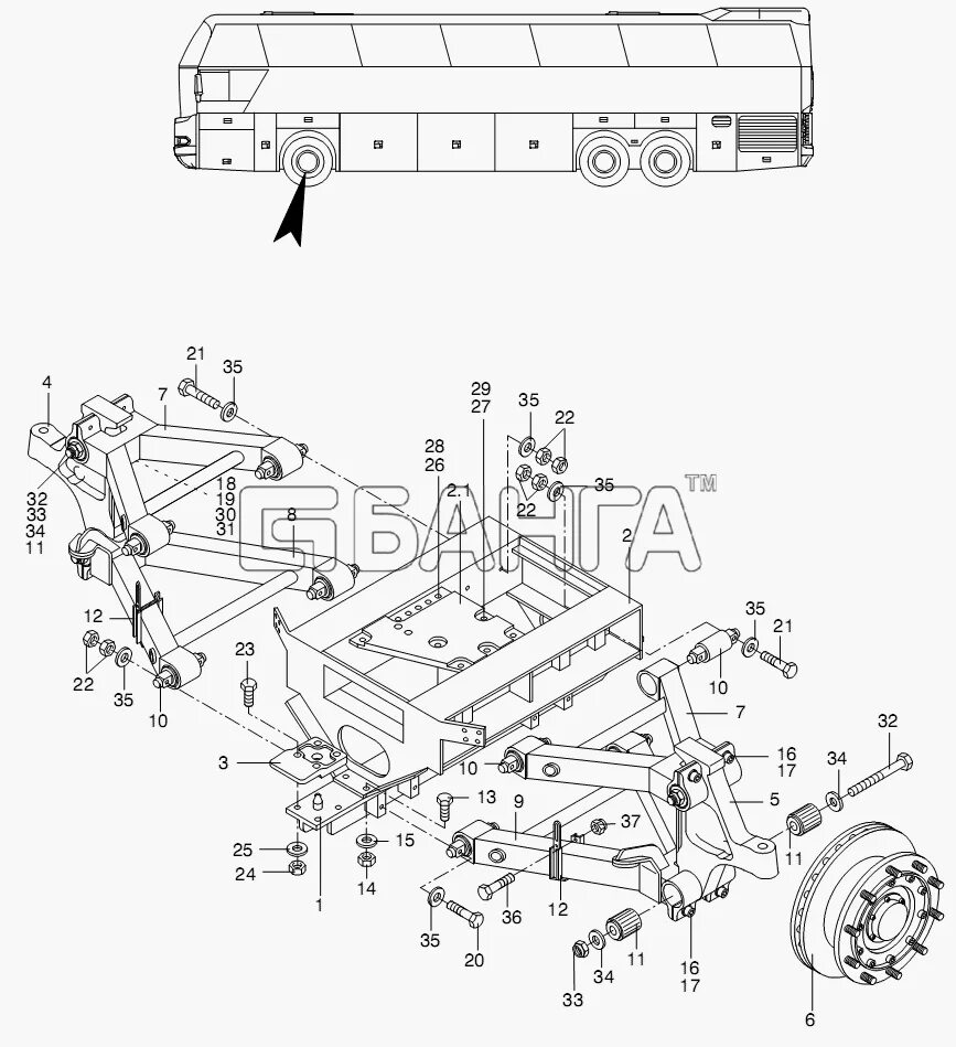 E n parts. Передняя подвеска автобуса Неоплан 116. Задняя подвеска Неоплан 116. Передняя подвеска Неоплан 516 схема. Neoplan n116 задний мост.