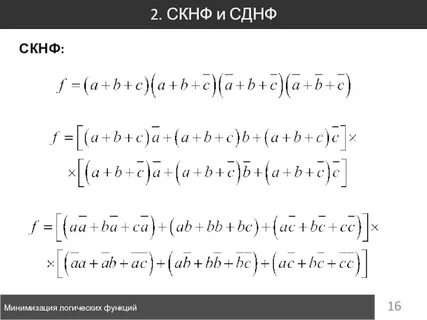 Минимизация скнф