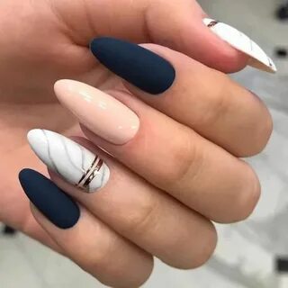 Маникюр миндаль дизайн молодежное 2024