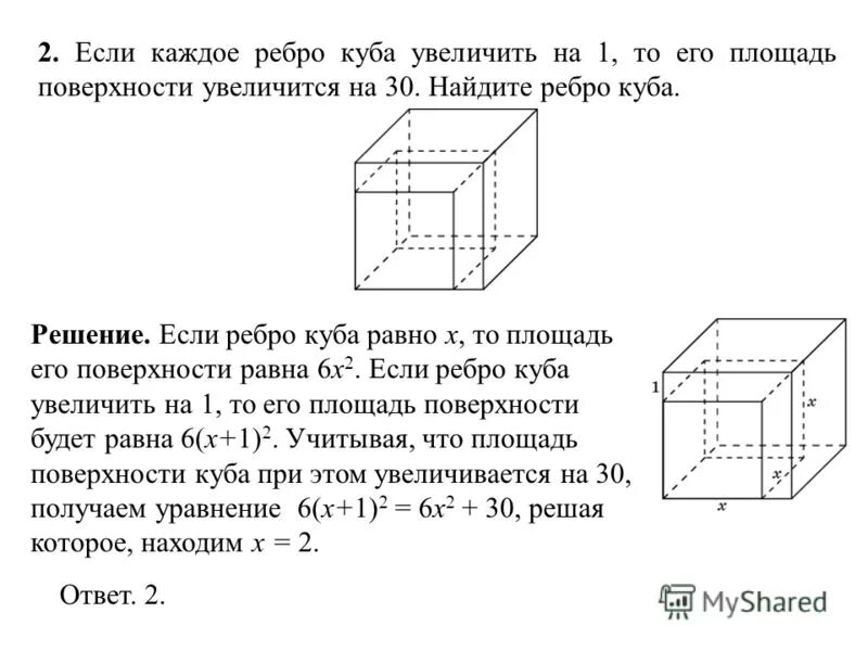 Пусть а длина ребра куба v