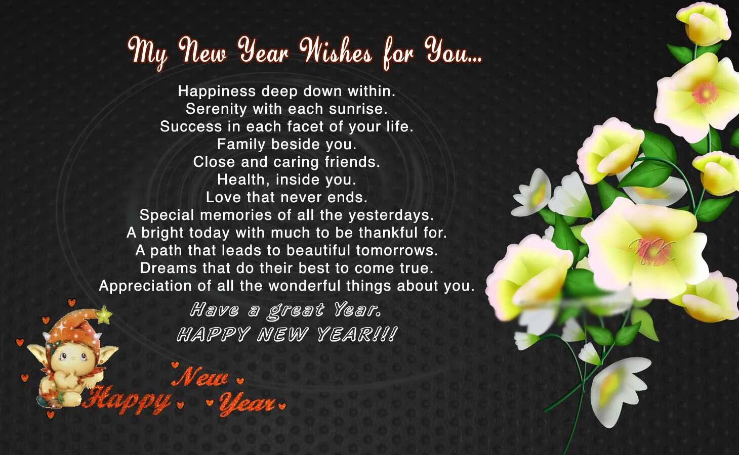 Have a great year. Happy New year Wishes. Poem for New year. New year Wishes in English. New year poems.