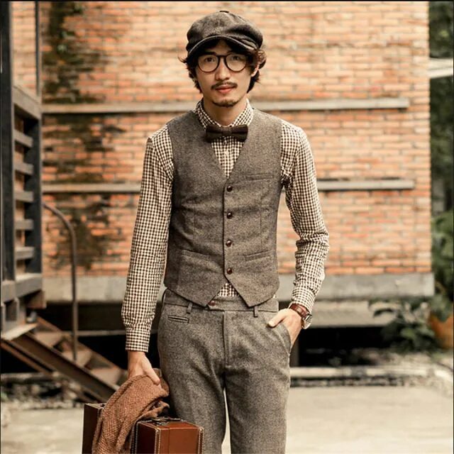 56.65US $ 3% OFF Brand Men Clothing Autumn Winter Business Causal Retro Mens Sli