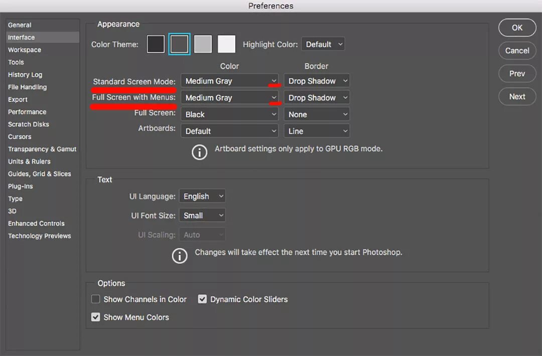 Apply defaults. Options в фотошопе. Scale в фотошопе. Размер шрифта в фотошопе. Graphical user interface gui.