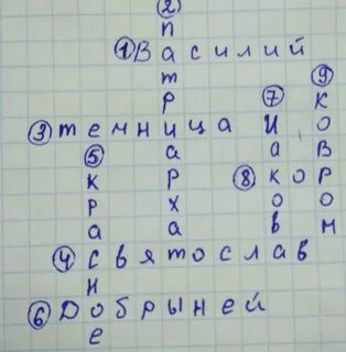 Кроссворд крещение руси
