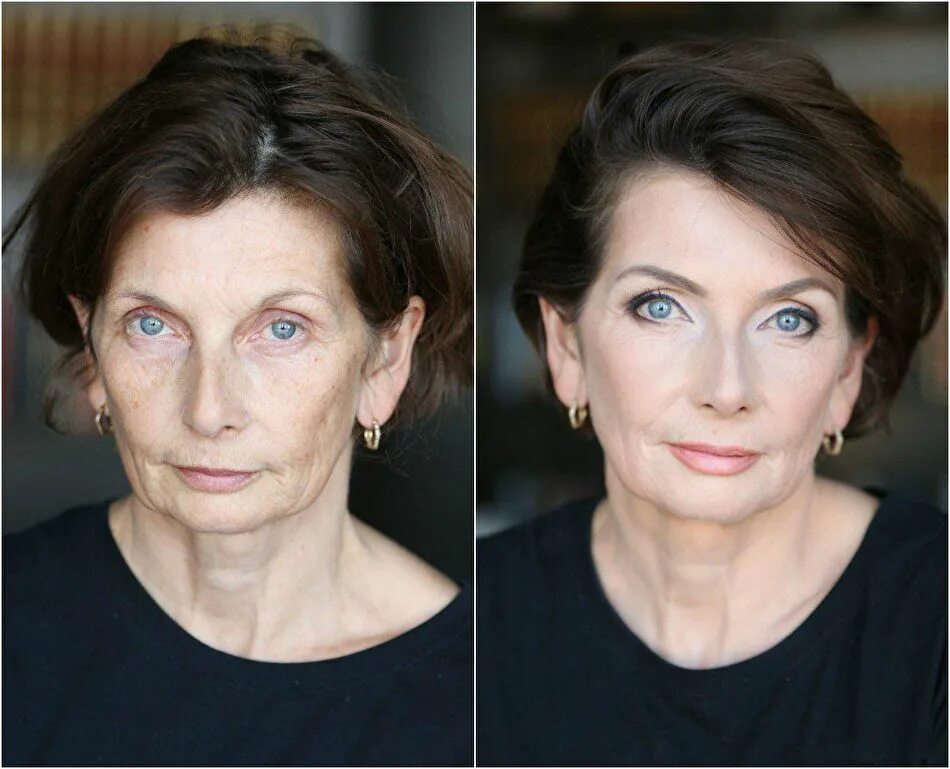 Возрастной макияж. Лифтинг макияж. Лифтинг макияж до и после. Макияж для возрастных женщин. Подтяжка лица возраст