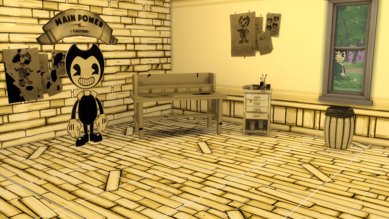 SIMS 4 Bendy and the Ink Machine. БЕНДИ 2 игра. Шкаф Уэлли в БЕНДИ. JZBOY БЕНДИ. Мод на бенди и чернильную машину