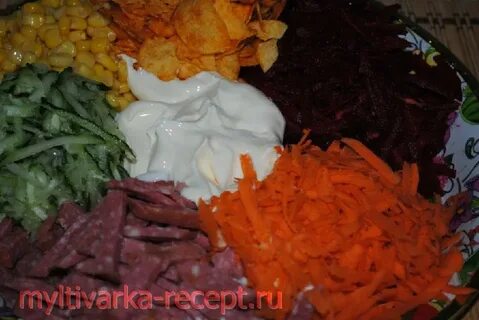 Салат чипсы морковь