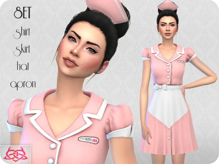 Одежда медсестры SIMS 4. Униформа медсестры SIMS 4. SIMS 4 outfit. SIMS 4 халат медсестры.