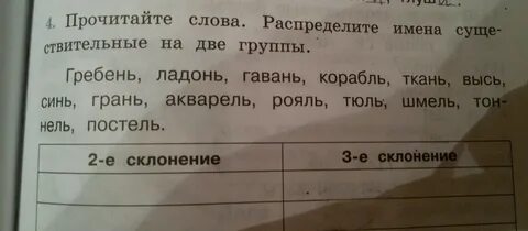 Прочитайте слова распределите по группам слова