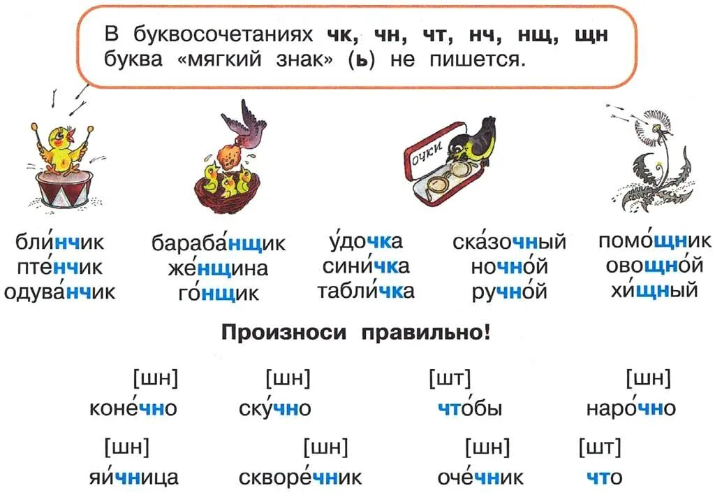 Буквосочетания нч