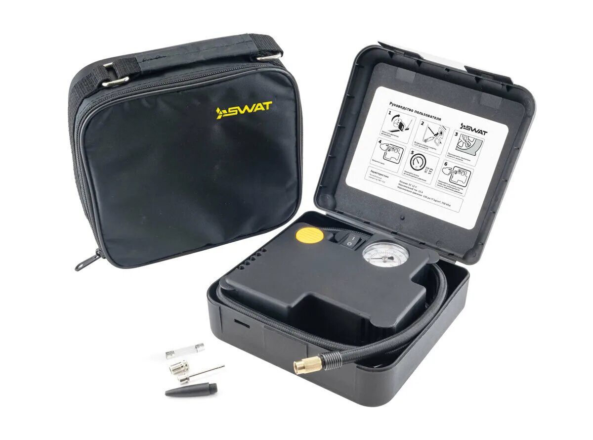 Автомобильный компрессор swat swt-212 60 л/мин, 7 атм, кабель питания - 3. Компрессор автомобильный swat swt-212. 3 м. Swat компрессор автомобильный производитель. Автомобильный компрессор swat swt-106, 60 л/мин.