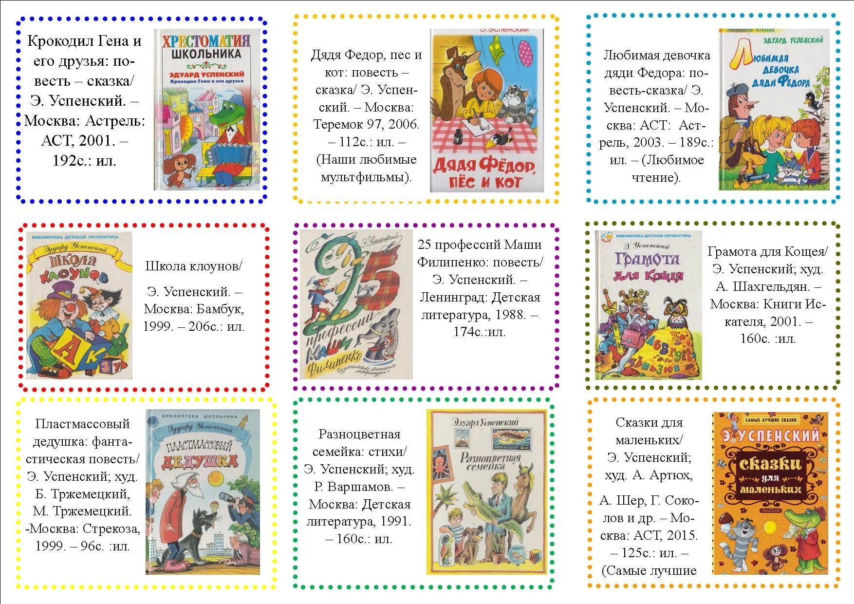 Информационный список книг