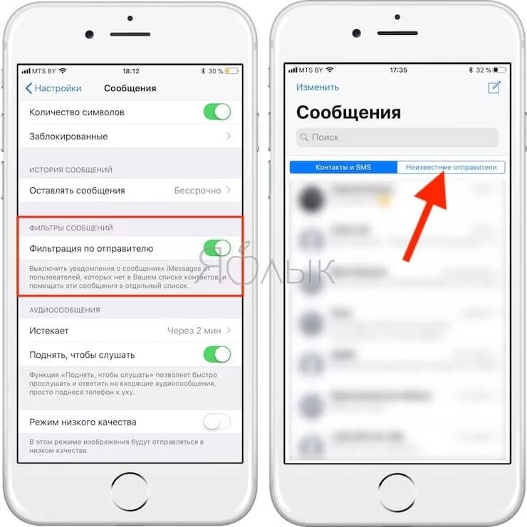 Голосовое сообщение на айфоне. Фильтрация по отправителю. Аймесседж на айфоне. Как включить IMESSAGE на айфоне. Как включить сообщения на айфоне.