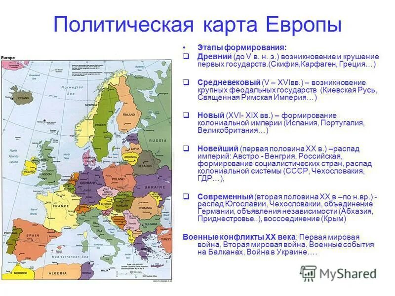 История формирования политической карты региона