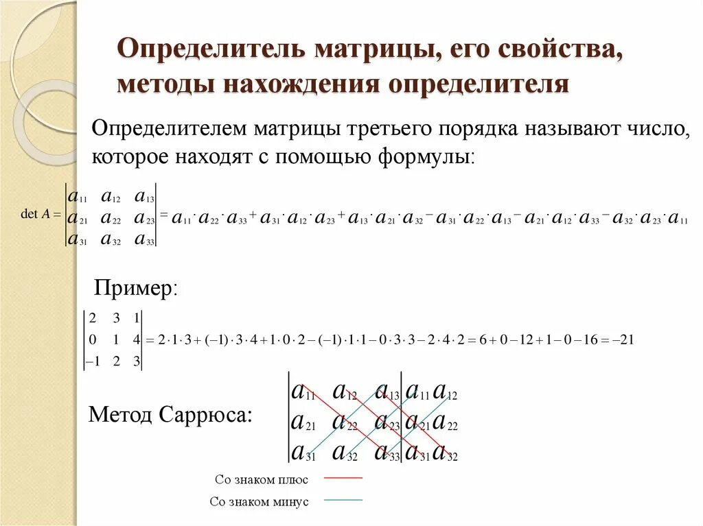 Нахождения определенного элемента в наборе данных. Определитель матрицы 3 на 3 формула. Формула нахождения определителя матрицы. Нахождение определителя матрицы 3 порядка. Вычислить определитель третьего порядка матрицы.