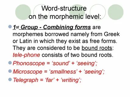 Word structure is