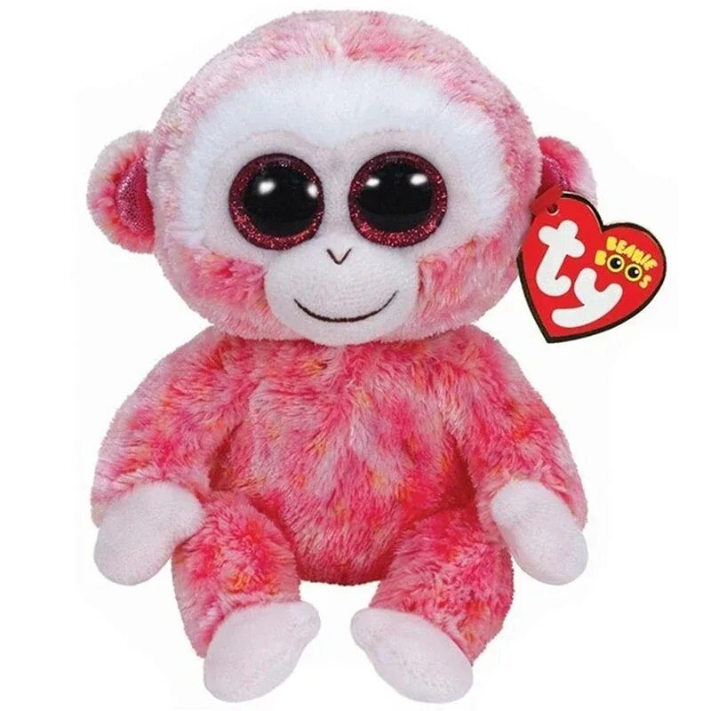 Розовая обезьяна. Игрушки ty бини бэби. Ty Beanie Boos коллекция. Мягкая игрушка ty Beanie Boos обезьянка Ruby 33 см. Игрушки ty Beanie Boo's красный бык.