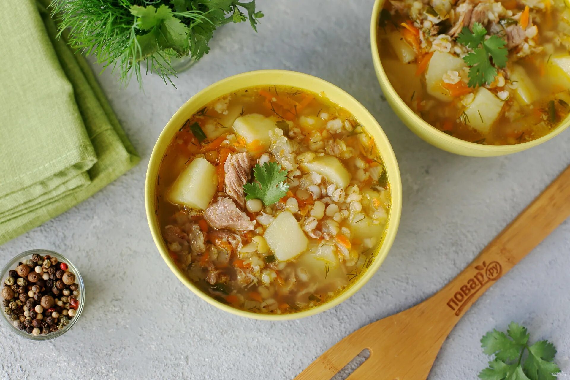 Start with soup! Research shows that eating a low calorie soup before a meal can