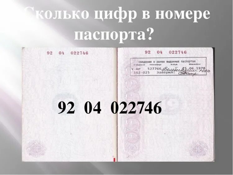 Паспортные цифры