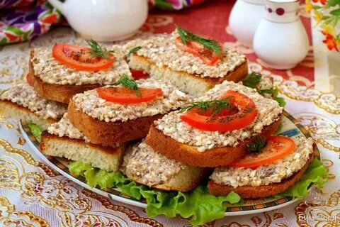 Простые закуски на хлебе