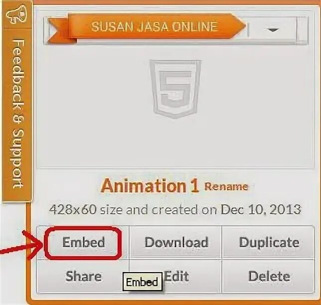 Embed editor