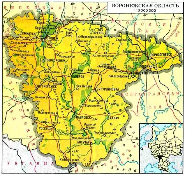 Физическая карта Воронежской области масштаб. Физическая карта Воронежской области. Карта Воронежской области по районам с городами. Воронежская область физическая карта России.