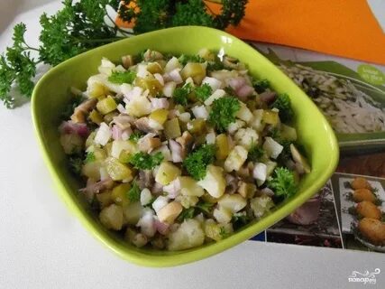 Салат картошка соленые огурцы лук яйцо