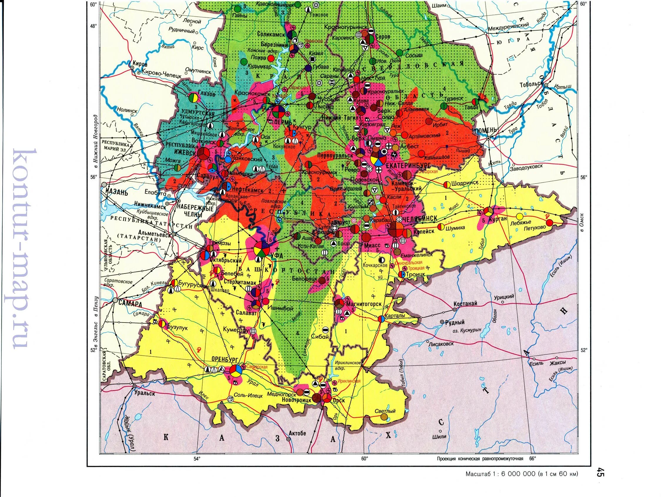 Карта урала распечатать