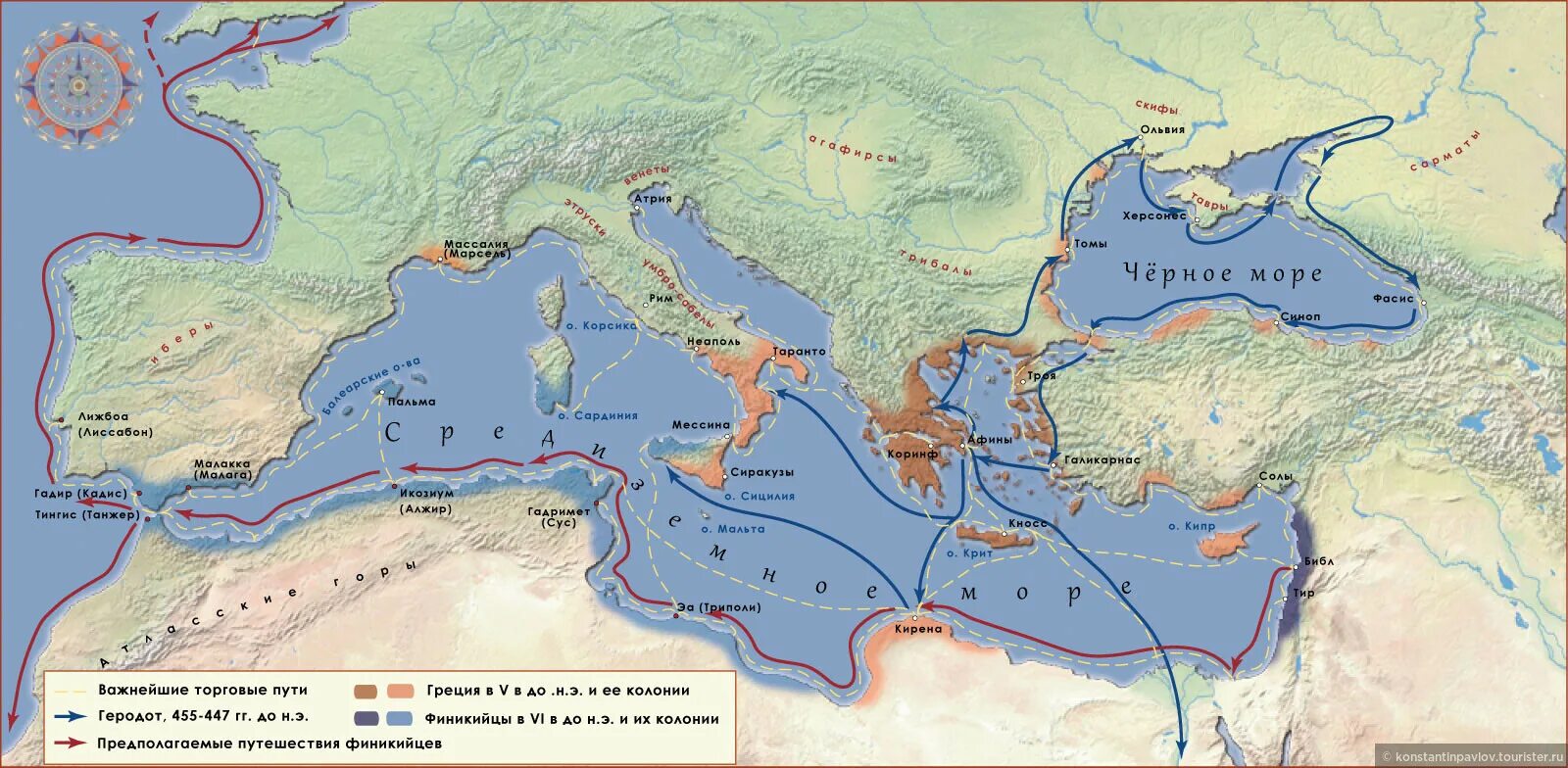 Торговые пути финикийцев Средиземное море. Финикийские колонии и морские торговые пути. Важнейшие морские пути древней Греции. Средиземное море финикийские колонии. V vi век