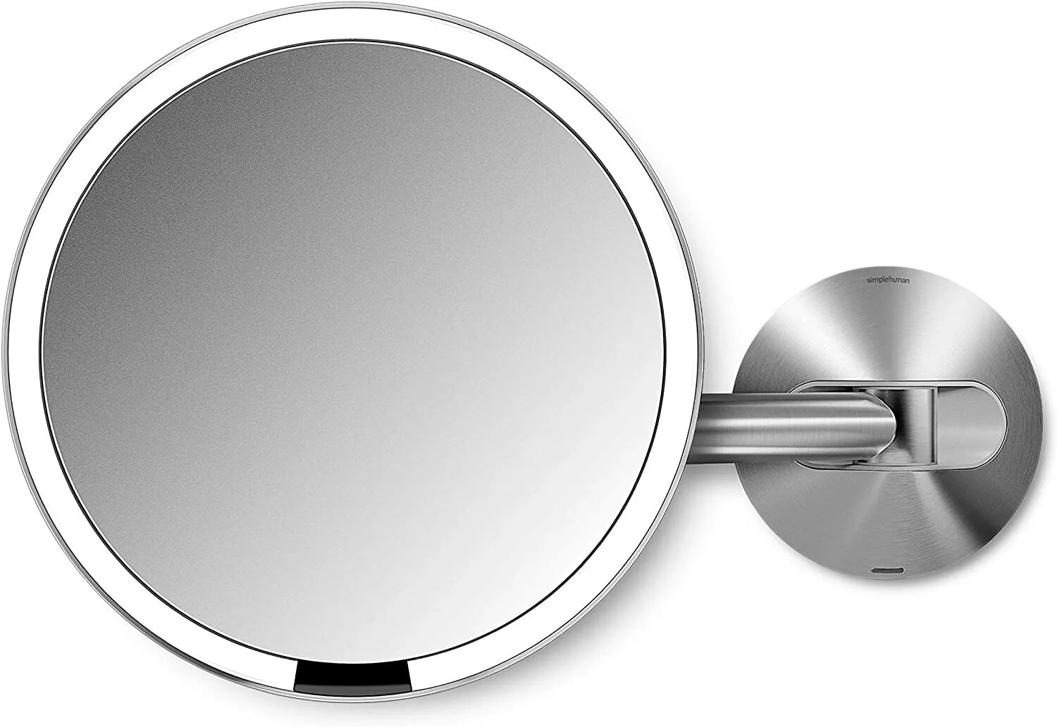 Simplehuman зеркало. Сенсорное зеркало. Круглое сенсорное зеркало. Зеркало 5см.
