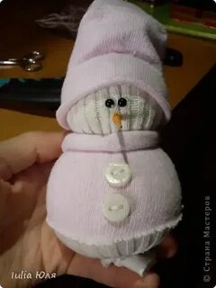 Снеговик из носка своими руками