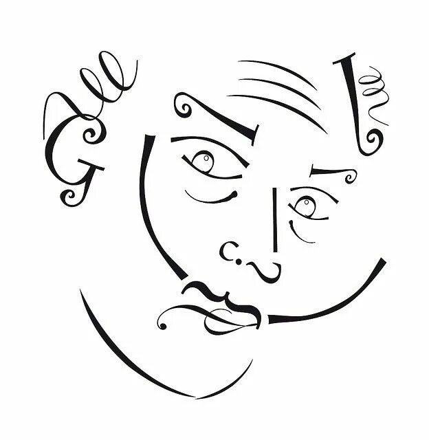 Лицо из 3 букв. Лицо из шрифта. шрифтовой портрет. шрифтовая композиция портрет. лицо из букв.