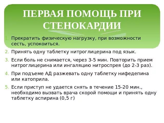 Помощь при стенокардии алгоритм действий. Помощь при стенокардии алгоритм действий