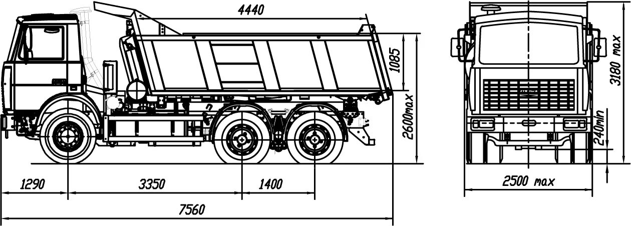 Маз расстояние. Габариты МАЗ 551605-280. Габариты МАЗ 5516 самосвал. МАЗ самосвал 551605 технические характеристики. МАЗ 5516х5-472-000.