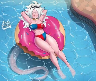 ド ラ ゴ ン ボ-ル"Good Android 21 in the pool! ?♥ #summe"EchoSaber の イ ...