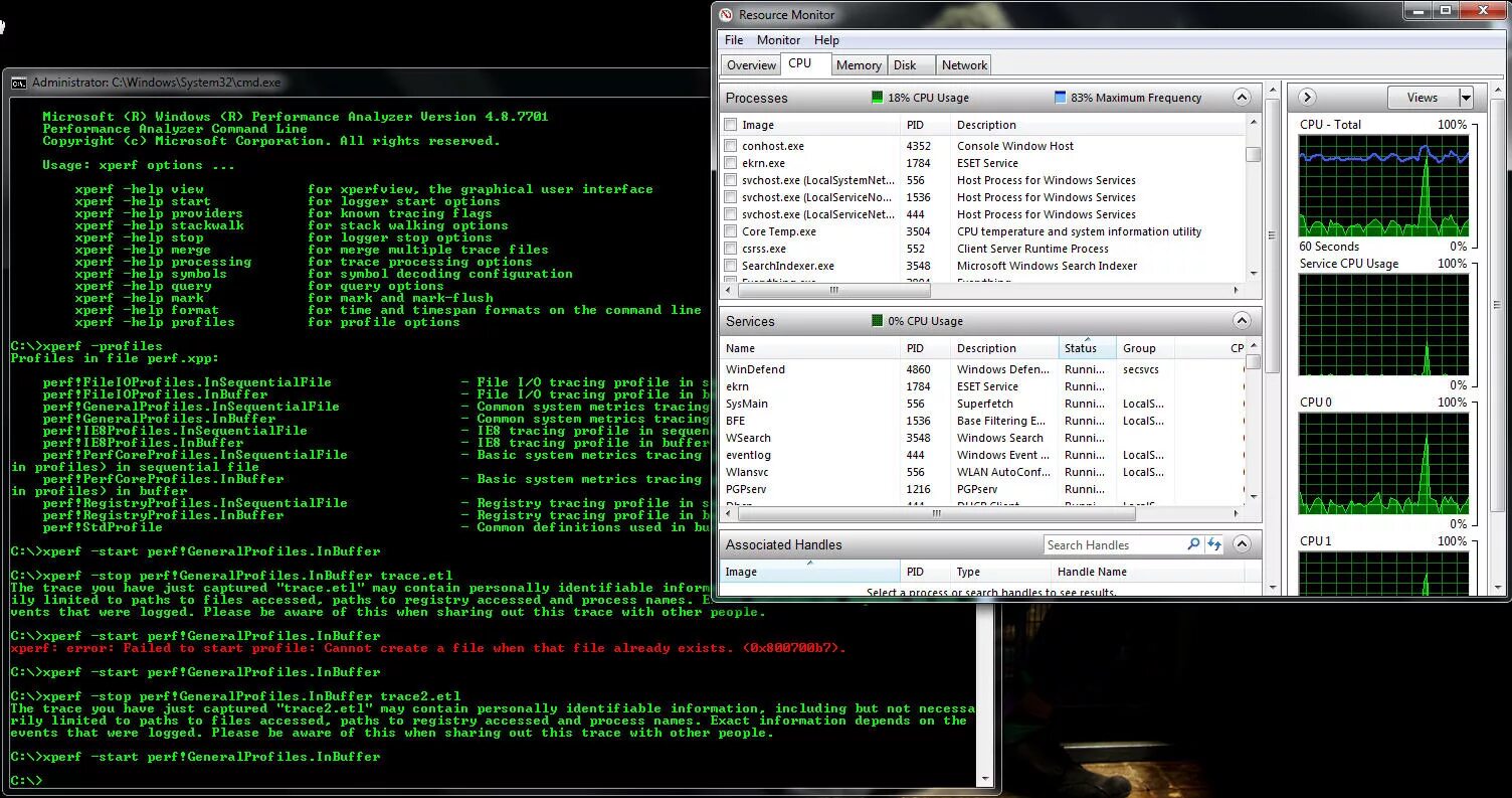 Processing options. Windows Performance Analyzer. Xperf. Отладка и профилирование в ie8. Windows Registry Tracer.