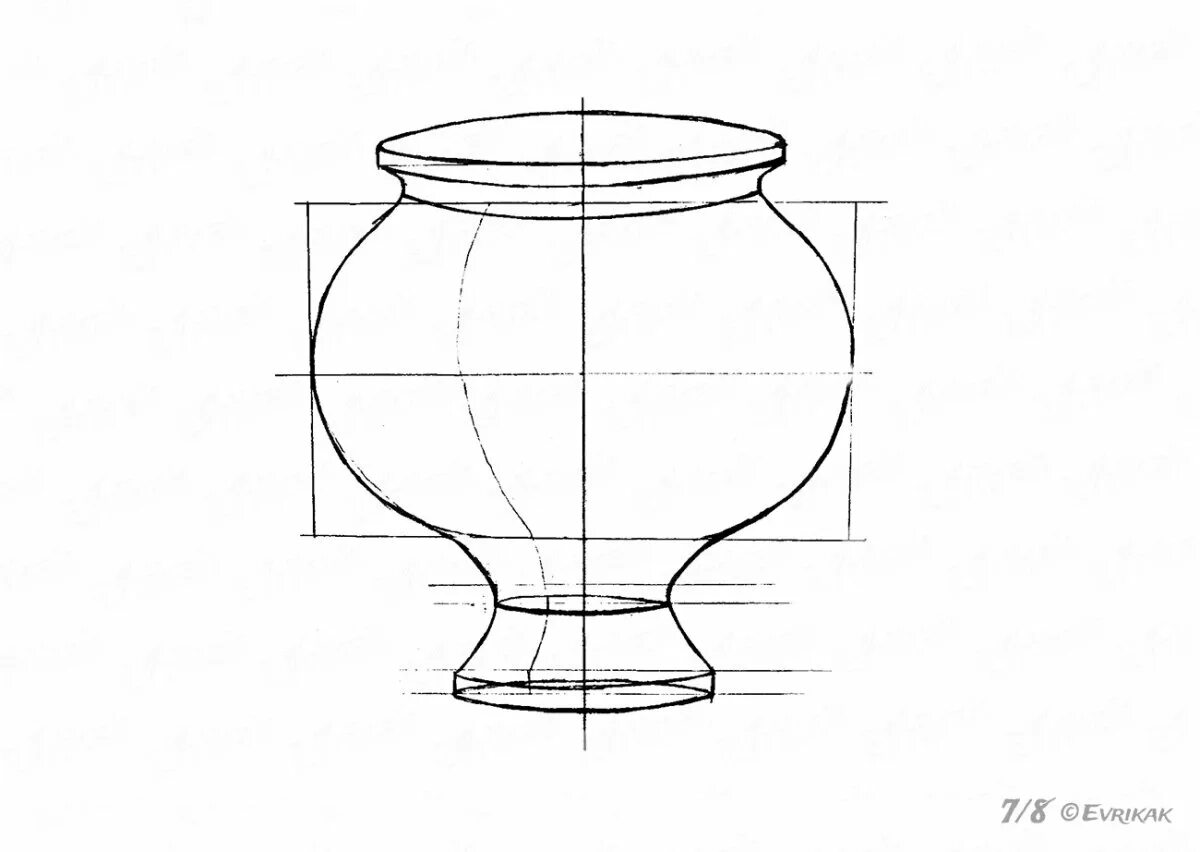 Рисунок вазы. Поэтапное рисование вазы. Эскиз вазы. Ваза с рисунком.