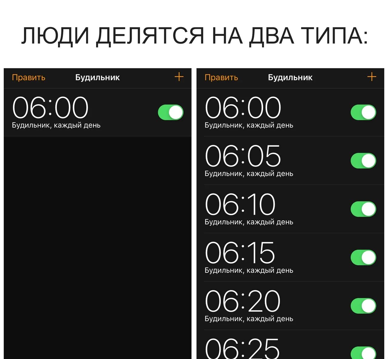 Люди делятся на два типа будильник. Два типа людей будильник. 2 Типа людей с будильниками. Люди делятся на два типа Мем. Запомни есть 2 типа людей текст
