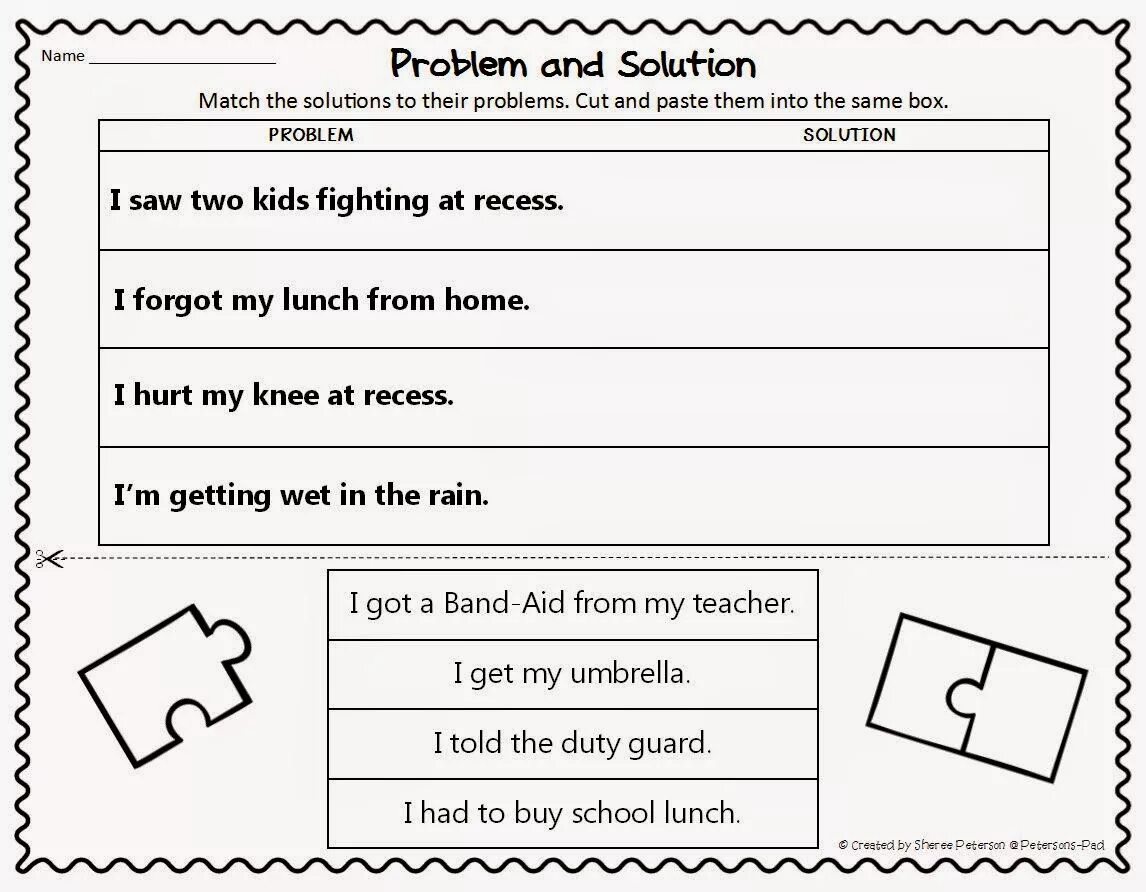 Solutions worksheet