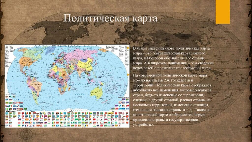 История формирования политической карты региона. Политическая карта.