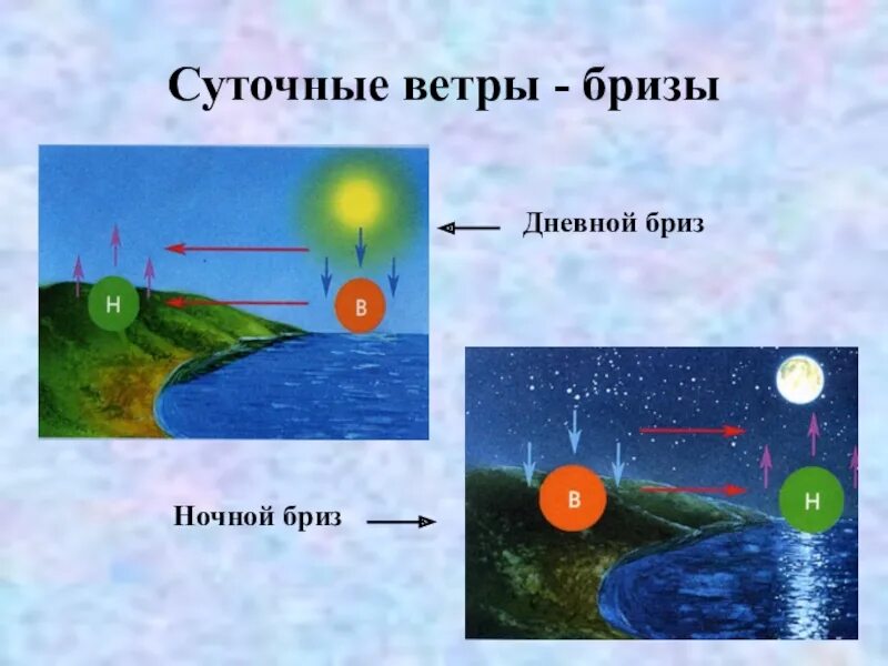 Что обозначает слово бриз. Ночной Бриз география 6. Дневной и ночной Бриз география 6 класс. Дневной Бриз и ночной Бриз география 6. Дневной Бриз схема ветра.