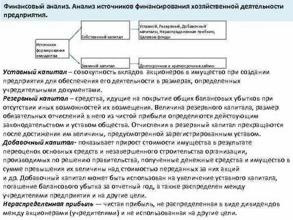 Анализ финансового обеспечения