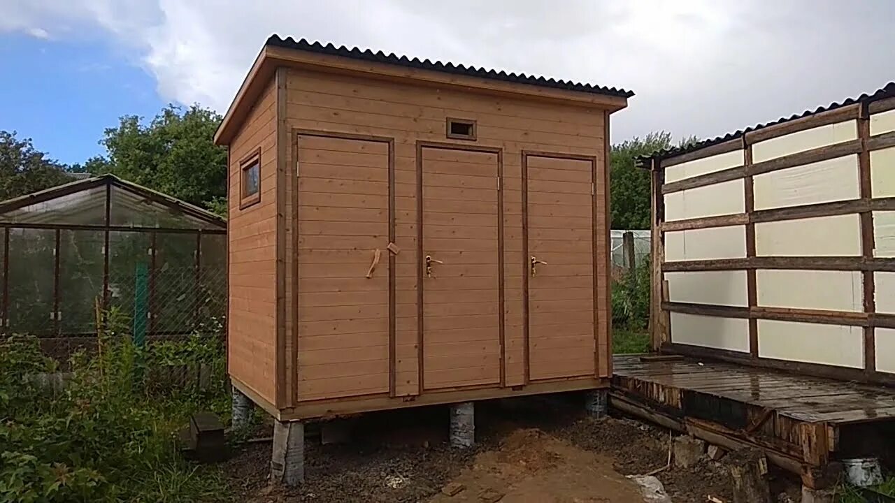Хозблок 3 в 1. Дачный хозблок с душем и туалетом. бытовка с туалетом и сараем.