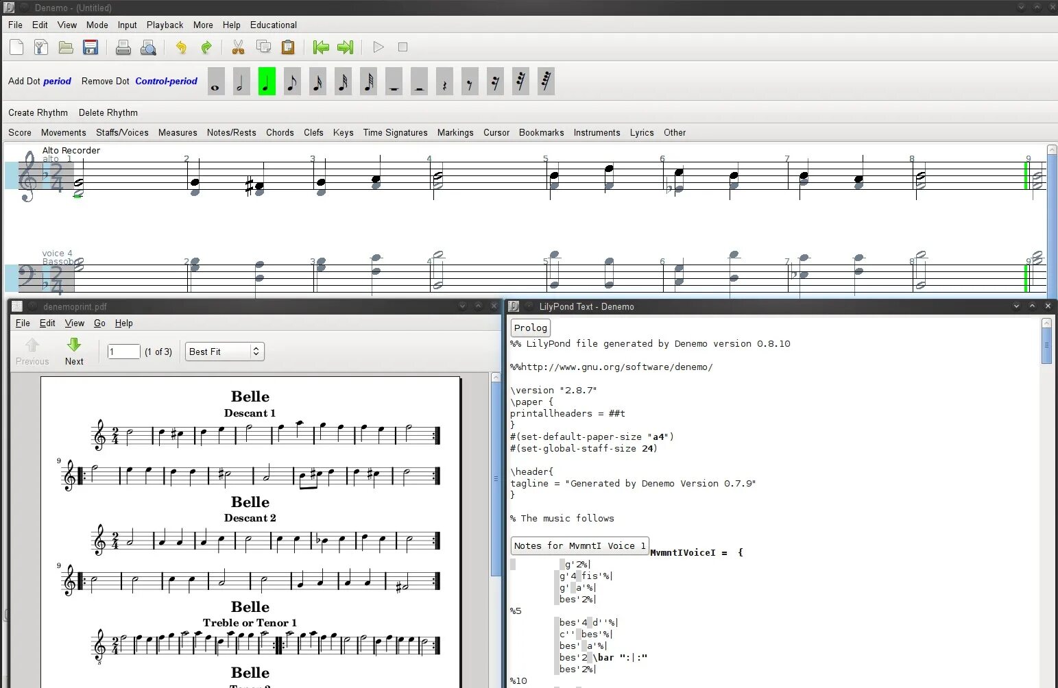 Denemo. LILYPOND. LILYPOND Contemporary notation. Music writing software.