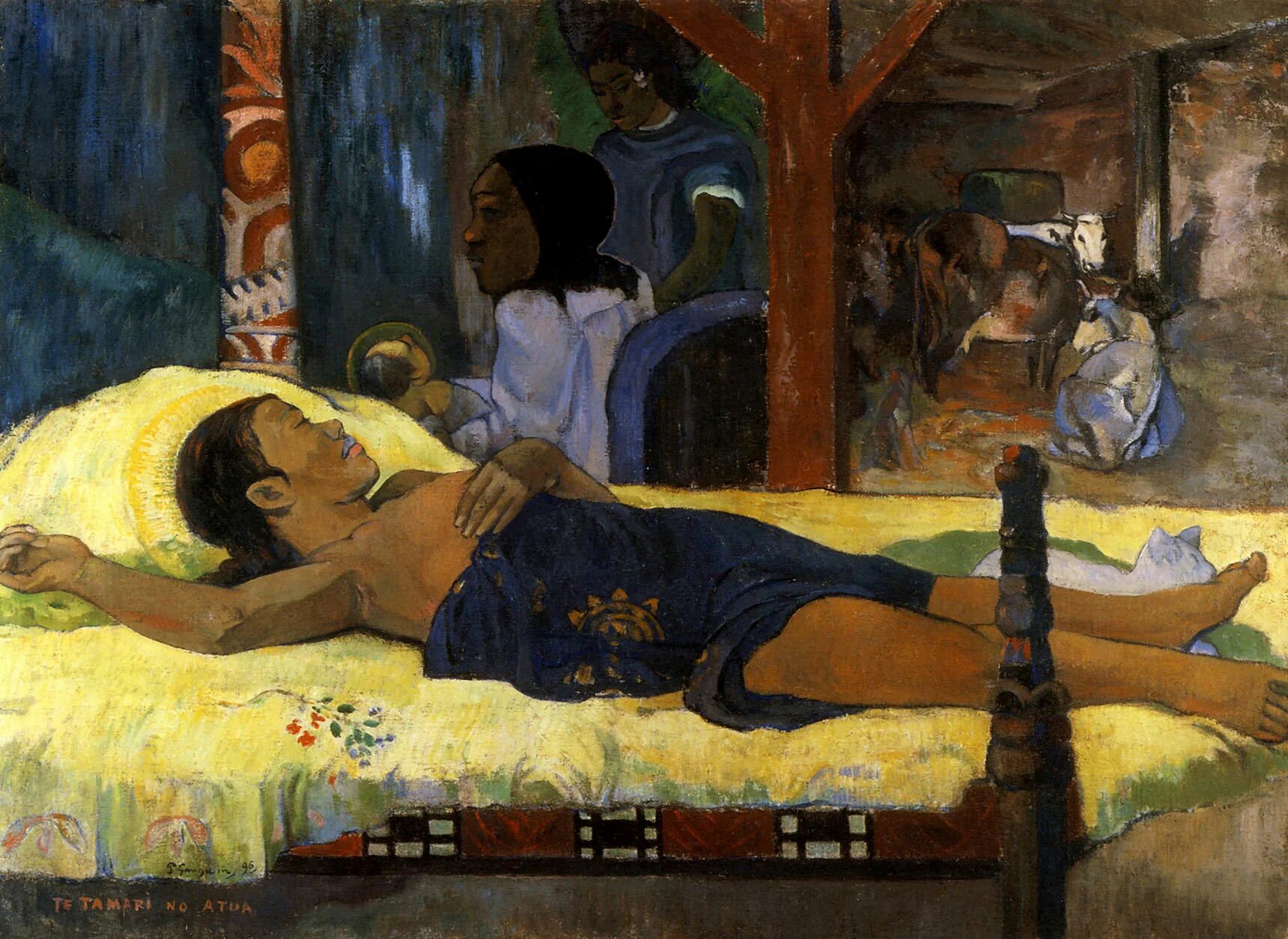 Поль Гоген. "Рождество. Te Tamari no atua". 1896. Поль Гоген Рождество. Поль Гоген Таити. Paul Gauguin художник. У гогена родился ребенок