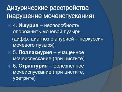 Расстройство мочеиспускания термин