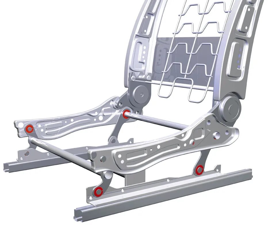 Seat frame. NORGLIDE. Driver Seat Powered 12 way adjustment scheme. Tilt mechanism. Гаскет маунт