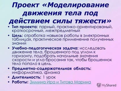 Применение проект