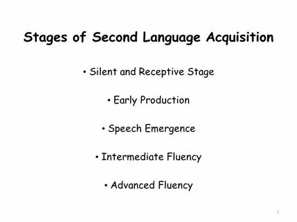 The second language acquisition
