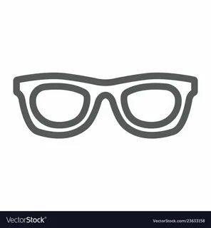 Sunglasses line icon, accessory and glasses, eyeglasses sign, vector graphics, a